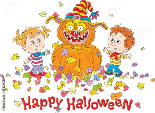 Happy Halloween card with c...