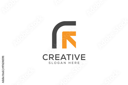 initial letter f arrow logo vector modern design template
