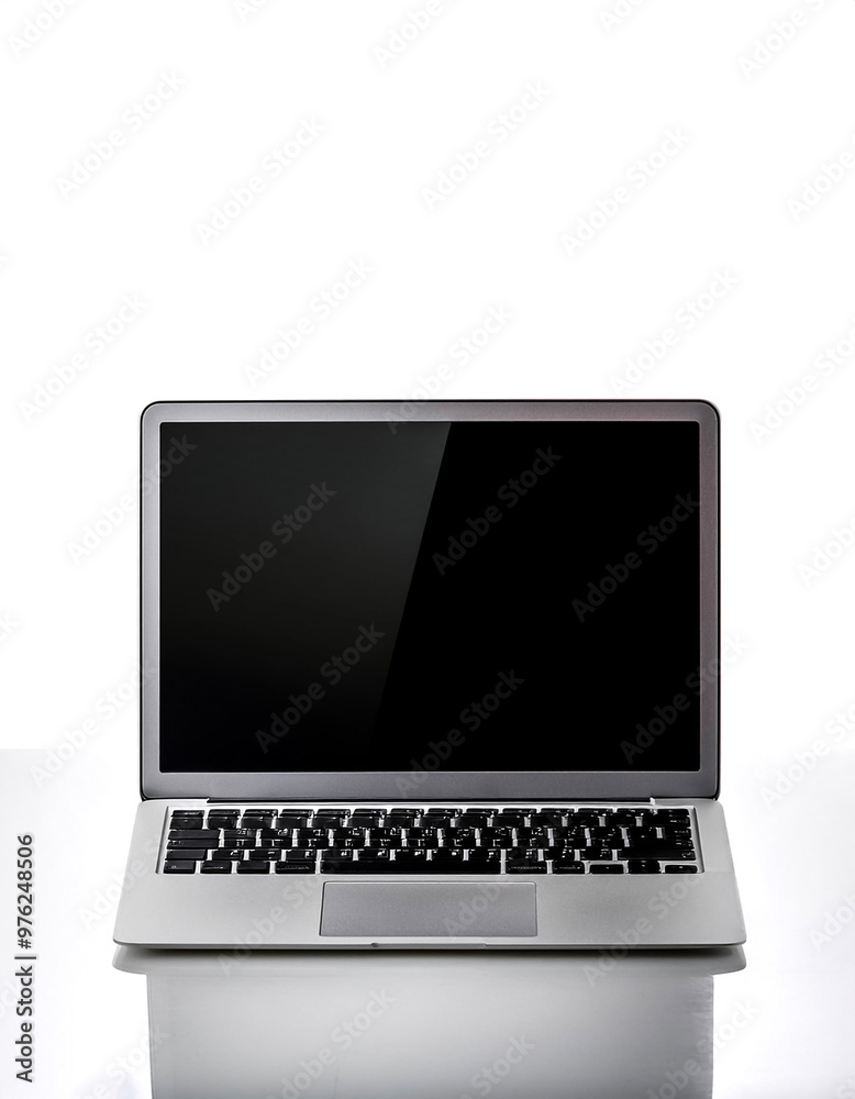laptop with black screen isolated on white background laptop with black screen isolated on white background