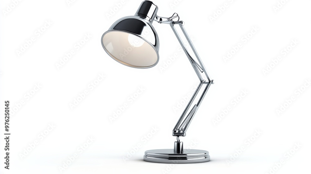 Modern Desk Lamp with Chrome Finish. Modern Desk Lamp with Chrome Finish.