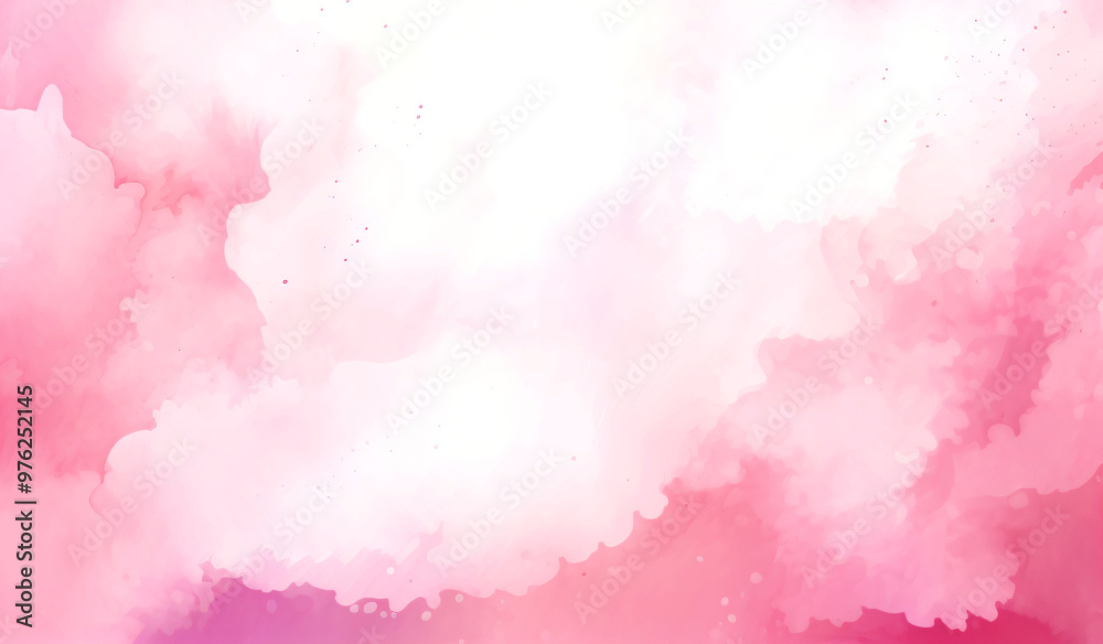 Obraz premium Pink watercolor creates a soft, romantic background on a transparent canvas