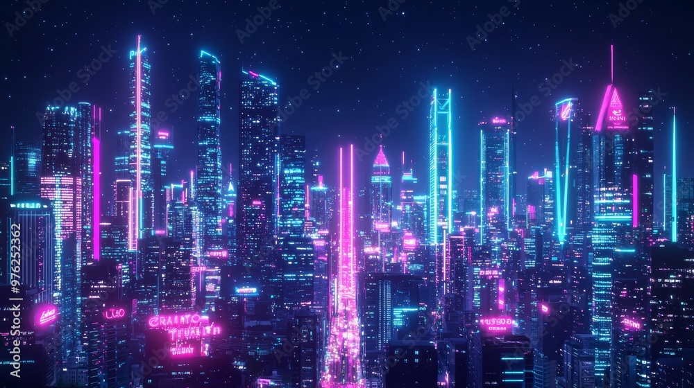 Futuristic Neon Cityscape.