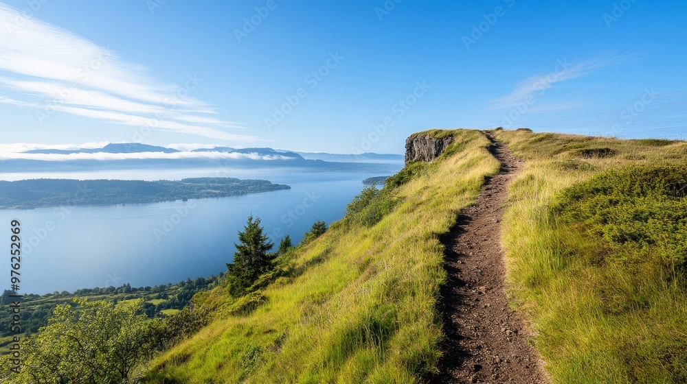 The Cliffside Trail: A daring hike leads adventurers along a narrow trail with breathtaking views. The Cliffside Trail: A daring hike leads adventurers along a narrow trail with breathtaking views.