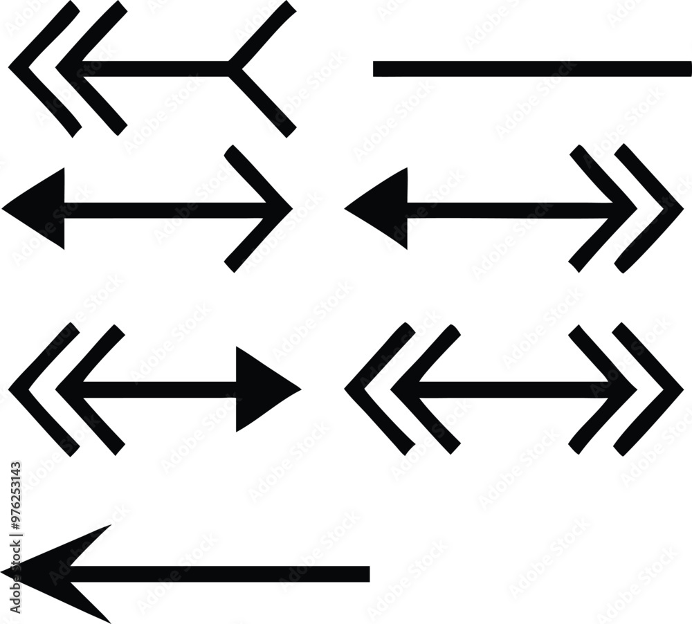 Black arrow icons set. Vector Black arrow icons set. Vector