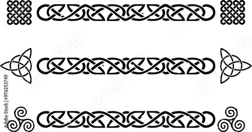 Celtic Knot Border Set - Knot Square, Triquetra, Triskele