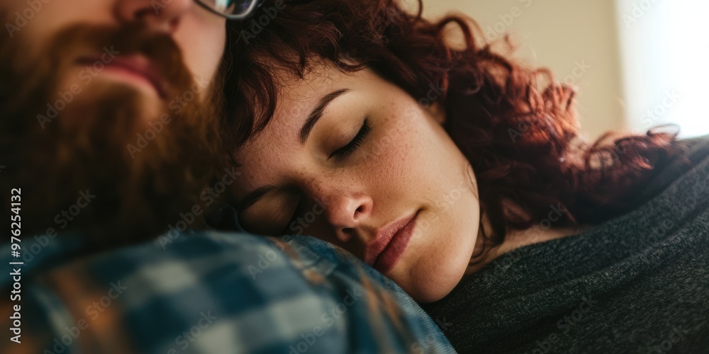 A warm and intimate moment of a couple embracing in a cozy setting, capturing the essence of human connection and affection, characterized by a feeling of comfort and trust. A warm and intimate moment of a couple embracing in a cozy setting, capturing the essence of human connection and affection, characterized by a feeling of comfort and trust.