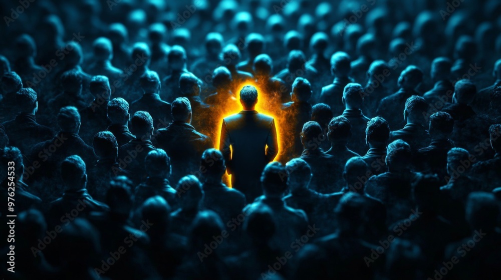 Obraz premium Central Figure Represents Personal Branding Among Many