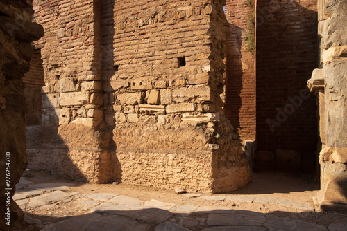 Lefke Gate (Lefke Kapi) of ancient Iznik Castle. Historical stone walls and doors of Iznik, Bursa. photo