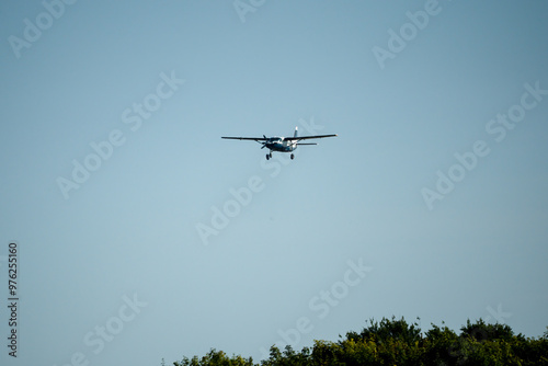 Cessna 208b Grand Caravan G-BZAH light fixed wing aircraft on final approach to landing