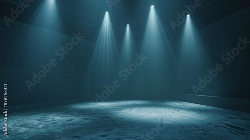 A stage with a Surround diffuse high spots light photo