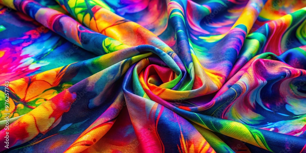 Abstract Rainbow Swirl Fabric, Satin, Texture, Pattern, Dye Abstract Rainbow Swirl Fabric, Satin, Texture, Pattern, Dye