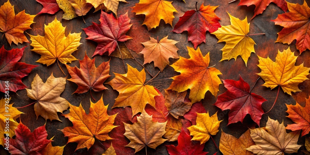 Autumn Maple Leaves Closeup - Top View, fall foliage , autumn leaves, maple leaves Autumn Maple Leaves Closeup - Top View, fall foliage , autumn leaves, maple leaves