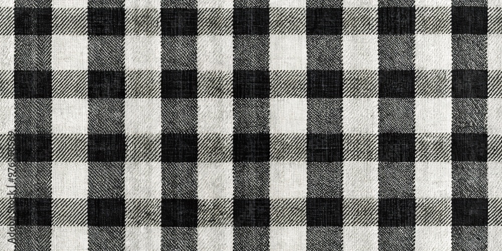 Black and White Checkered Fabric Texture, Textile, Pattern, Background, Gingham Black and White Checkered Fabric Texture, Textile, Pattern, Background, Gingham