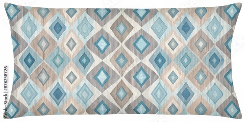 Blue and Brown Diamond Pillow Cover, Geometric Pattern, Modern Design, Pillow Cover, Geometric, Pattern