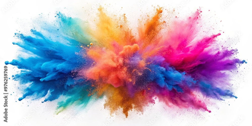 Colorful Powder Explosion, Isolated on White Background, Abstract, Photography, Art, Design, Creative Colorful Powder Explosion, Isolated on White Background, Abstract, Photography, Art, Design, Creative