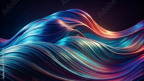 Neon glow wave abstract background 