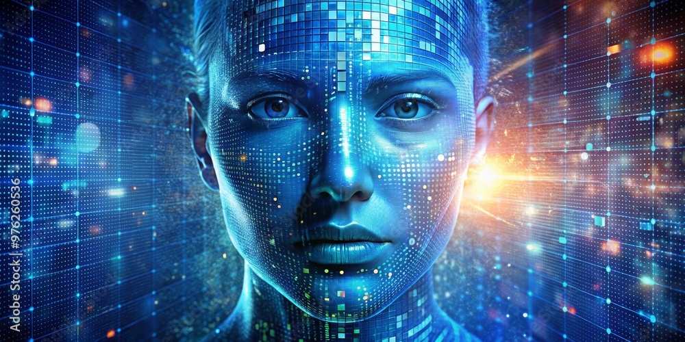 Digital Woman in a Matrix of Code, AI, digital art, cyberpunk, artificial intelligence Digital Woman in a Matrix of Code, AI, digital art, cyberpunk, artificial intelligence