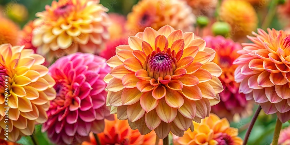 Peach and Pink Dahlia Blooms Close-up, flower , blossom , nature Peach and Pink Dahlia Blooms Close-up, flower , blossom , nature