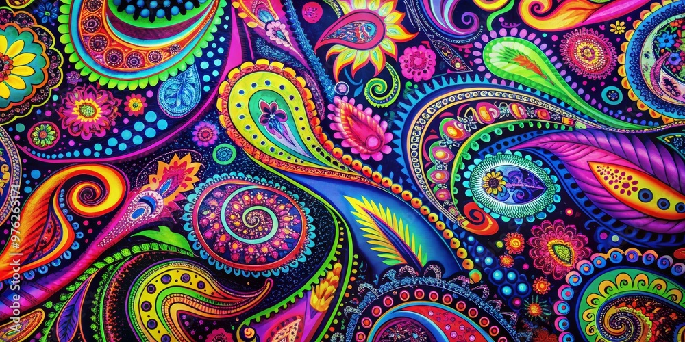 Psychedelic Floral Pattern - Digital Art - Abstract Background, paisley, floral, psychedelic Psychedelic Floral Pattern - Digital Art - Abstract Background, paisley, floral, psychedelic