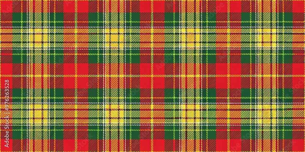 Red Green Yellow Plaid Pattern Seamless, Plaid, Tartan, Fabric, Textile