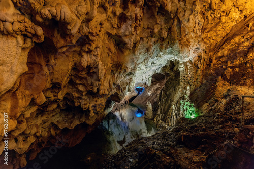 Vrelo cave inside view in Matka Canyon near Skopje town North Macedonia photo