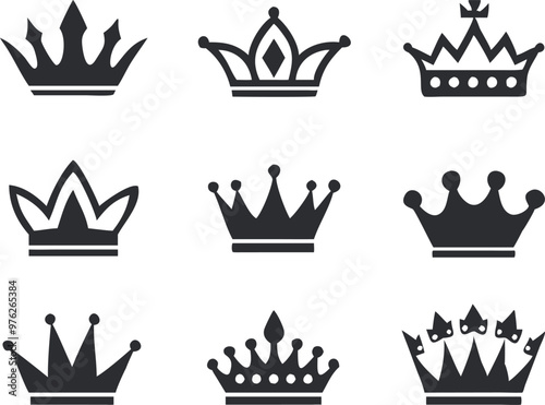 Crown icons set. Vector 