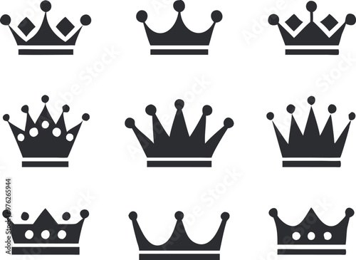 Crown icons set. Vector 