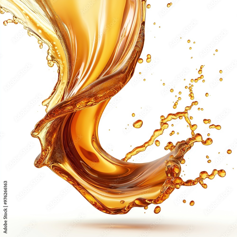 Fototapeta premium beer spiral splash, isolated on a white background, 3D rendering.