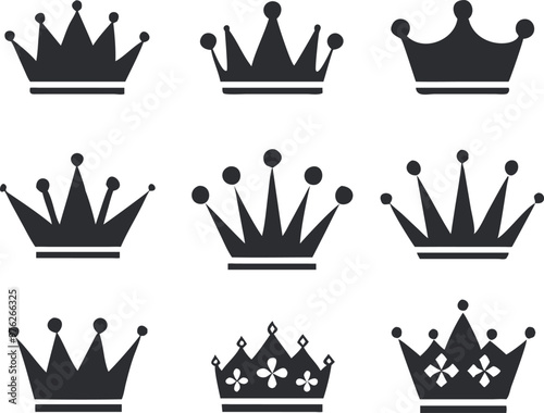 Crown icons set. Vector 