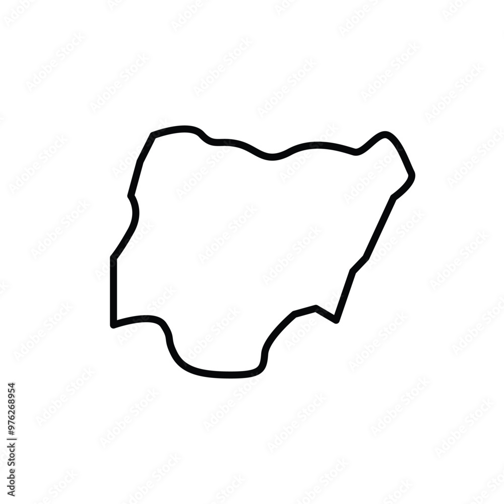 Nigeria map icon. Nigeria outline map. Simple icon design. Vector illustration Nigeria map icon. Nigeria outline map. Simple icon design. Vector illustration