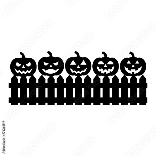 Jack O Lanterns on Fence