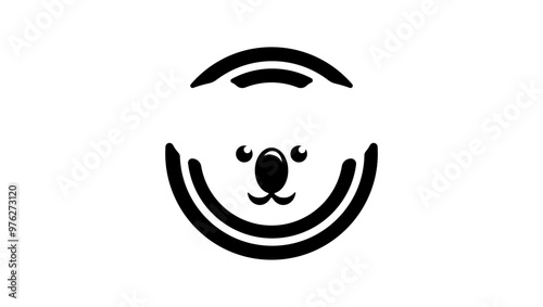 koala logo, black isolated silhouette photo