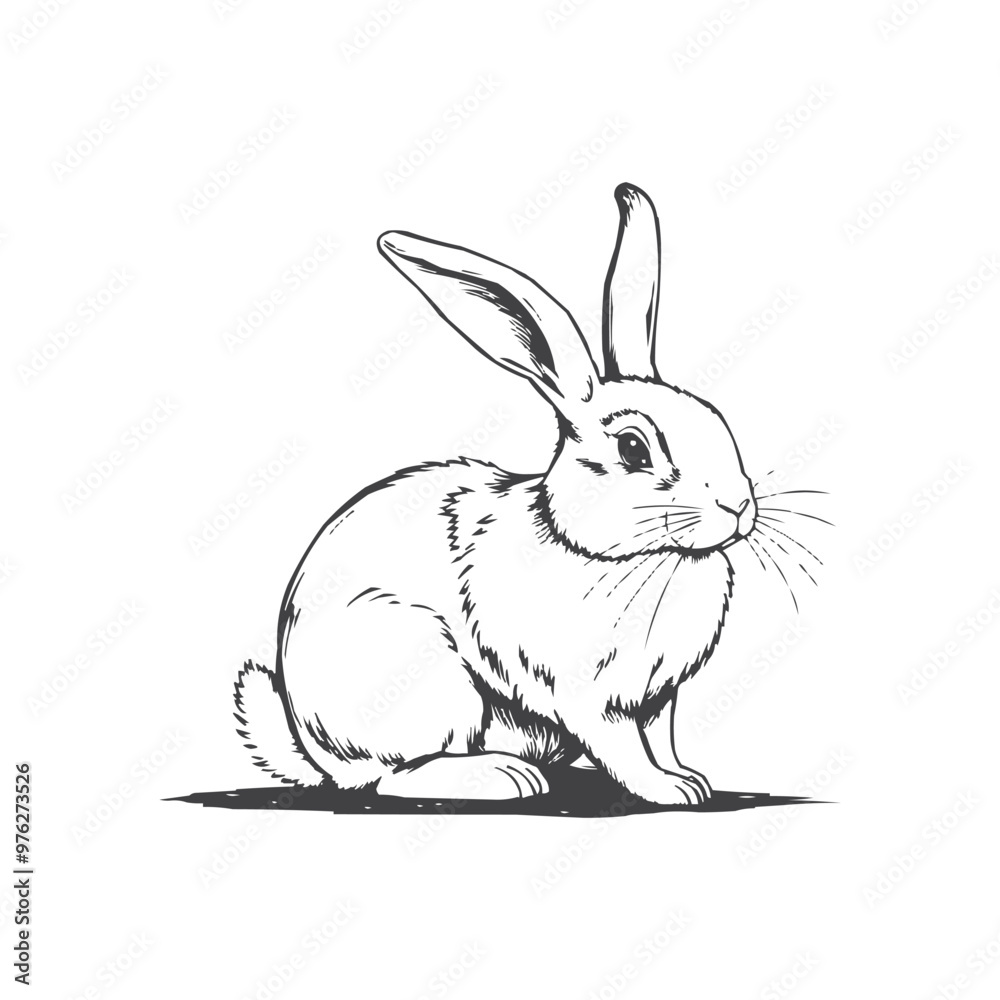 Obraz premium rabbit logo illustration