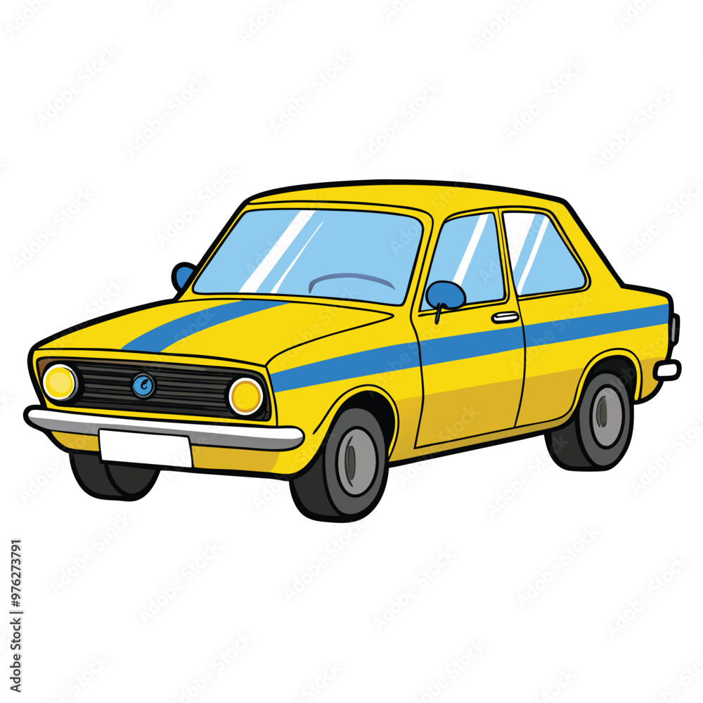 Cute Simple minimalist Yellow Taxi Car vector png illustration clipart , Cartoon Car Cute Simple minimalist Yellow Taxi Car vector png illustration clipart , Cartoon Car