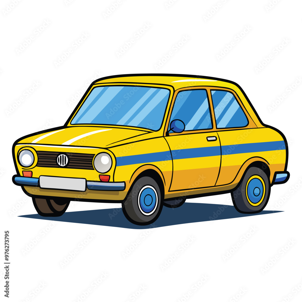 Cute Simple minimalist Yellow Taxi Car vector png illustration clipart , Cartoon Car Cute Simple minimalist Yellow Taxi Car vector png illustration clipart , Cartoon Car