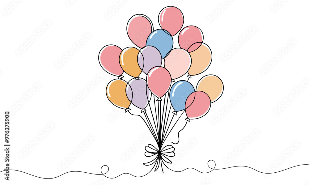 confetti party balloon popper icon, fireworks logo, flat design. Firecracker for the holiday. Continuous one line drawing confetti party balloon popper icon, fireworks logo, flat design. Firecracker for the holiday. Continuous one line drawing