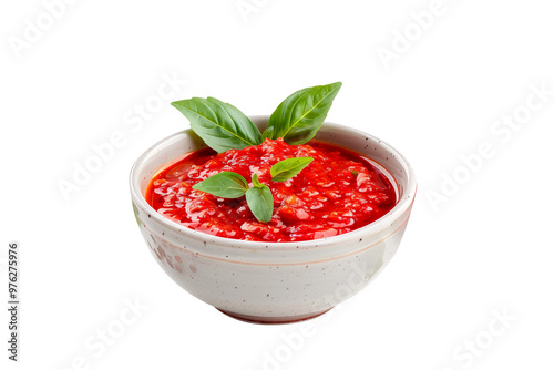 Delicious fresh Sambal Sauce with a red chili pepper, the perfect accompaniment to any meal.