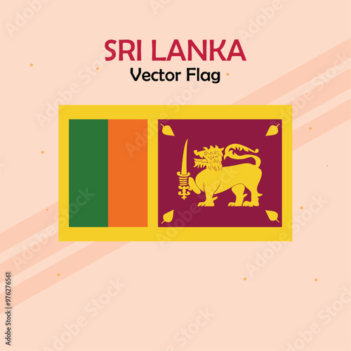 Sri Lanka vector flag lines and stock 