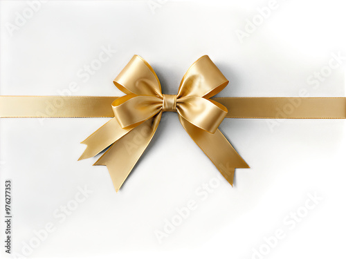 Top_view_of_a_golden_bow_and_ribbon,_isolated_on_a_white_background,_ready_for_gift_wrapping_or_decoration.