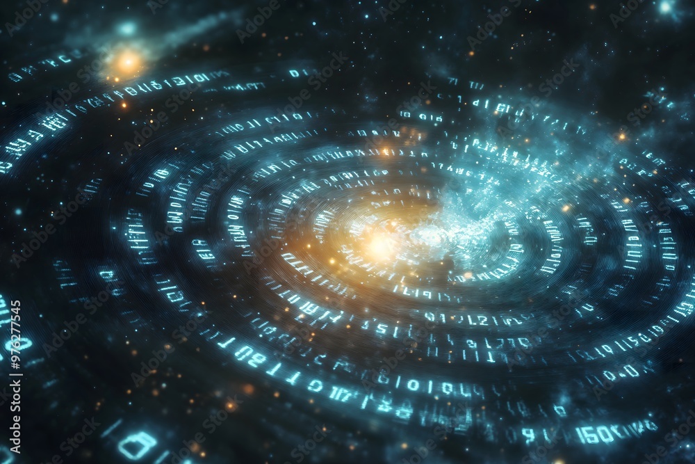 Cosmic Binary Code: The Spiral of Data in the Universe