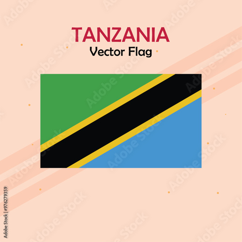 Tanzania vector flag lines and stock 