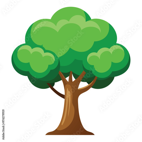 Tree Vector illustration clipart cartoon style png on white background