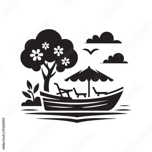 Pedal Boat Silhouette Vector Illustrations – Download High-Quality Graphics