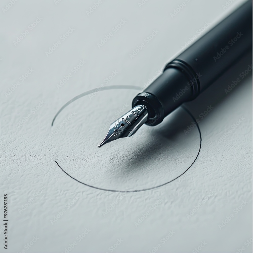 Fototapeta premium Fountain Pen Drawing A Perfect Circle