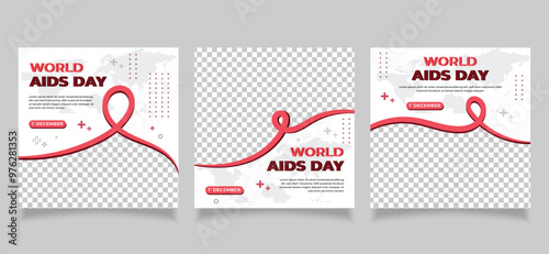 world aids day social media post banner design template