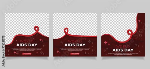 world aids day social media post banner design template