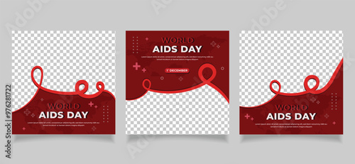 world aids day social media post banner design template