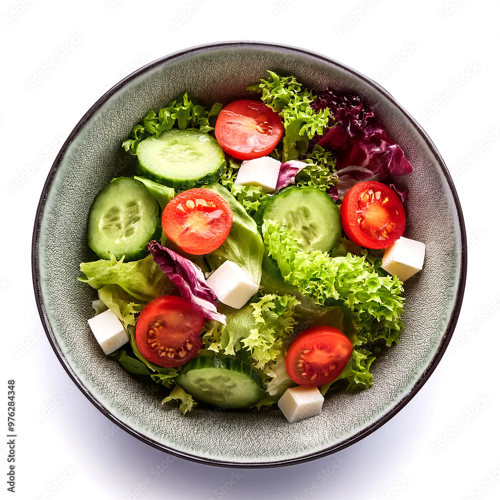 salad bowl isolated on white background salad bowl isolated on white background