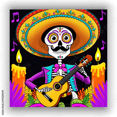 Creative social media post design template for Día de Muertos-ai generated

 photo