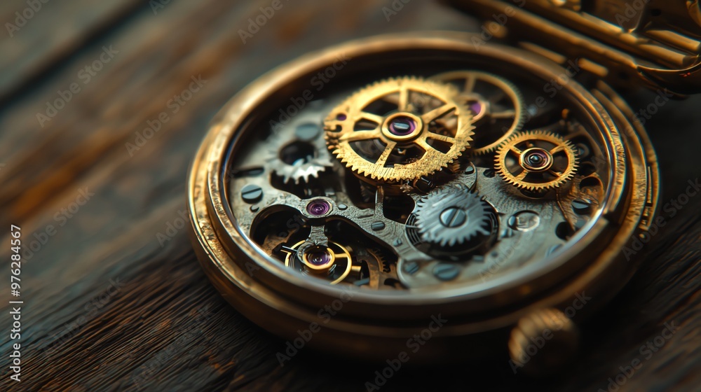 A close-up image of the intricate workings of a vintage pocket watch. A close-up image of the intricate workings of a vintage pocket watch.